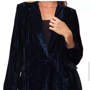 NWT Cozy Co crushed velvet indigo blazer jacket size 1X boho whimsigoth